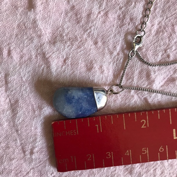 Rocks and Gems Blue Aventurine 925 Silver Necklace - Picture 5 of 11